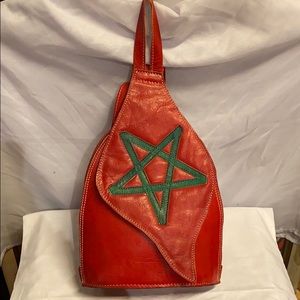 Moroccan Leather Crossbody Backpack